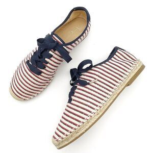 NWT Joie Corston Espadrille Sneaker Navy Red Cream Gold Women’s 38.5 US 7.5-8